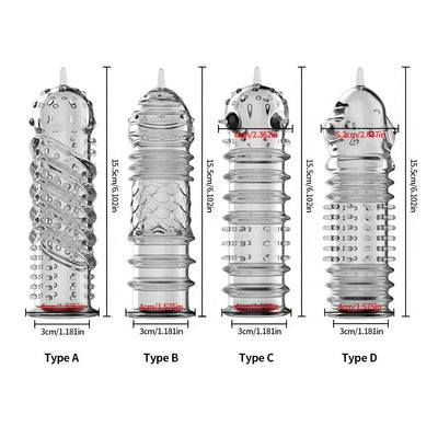Crystal Men's Adult Sex Toy Penis Cover Sleeve Penis Extender Reusable Delay Ejaculation Add More Fun And Excitement For Men Women Couples