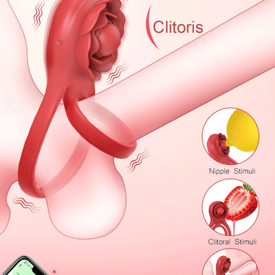 Vibrating Bullet Vibrator With Rose Clitoris Stimulation Adult Sex Toys For Men With APP Remote Control, Silicone Vibrating Cock Ring Penis Sleeves Pleasure Cockring Penis Trainer Ejaculation Delay Toy Couples Vibrator For Women Clitoral Stimulator