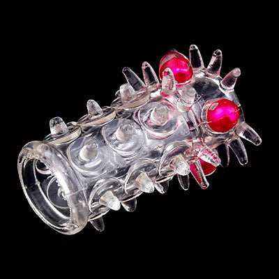Clear Rubber Penis Rings with Beads for Men: Flexible, Waterproof, and No Battery Required - Adult Sex Toy for Enlargement and Delayed Ejaculation