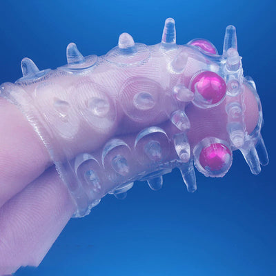 Clear Rubber Penis Rings with Beads for Men: Flexible, Waterproof, and No Battery Required - Adult Sex Toy for Enlargement and Delayed Ejaculation