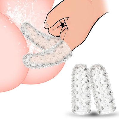 2pcs Finger Condoms Female Sex Toys, Finger Vibrator G-Spot Stimulator Anal Sex Toys, BDSM Sex Novelties Adult Sex Toys & Games, Her Pleasure Finger Condom for Lesbian Sex Toy