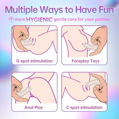 2pcs Finger Condoms Female Sex Toys, Finger Vibrator G-Spot Stimulator Anal Sex Toys, BDSM Sex Novelties Adult Sex Toys & Games, Her Pleasure Finger Condom for Lesbian Sex Toy