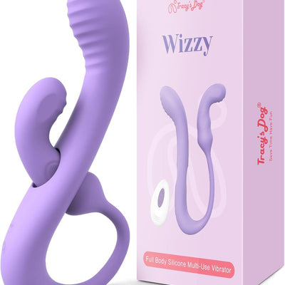 Tracy's Dog Vibrator Sex Toys - Transformable Rabbit Vibrators for Women, Clitoral & G-Spot Anal Stimulation, Soft Double-Ended Dildos for Solo & Partner, Remote Adult Toy with 10 Vibrations, Wizzy