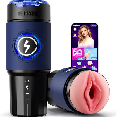 EINSEO Male Masturbator Sex Toys for Men - AI & APP Control Thrusting Male Stroker with 360° Heating, 5-Speed Smooth Motion Adult Men Sex Toy, Silent Brushless Motor, Pocket Pussy Sleeve & Phone Mount