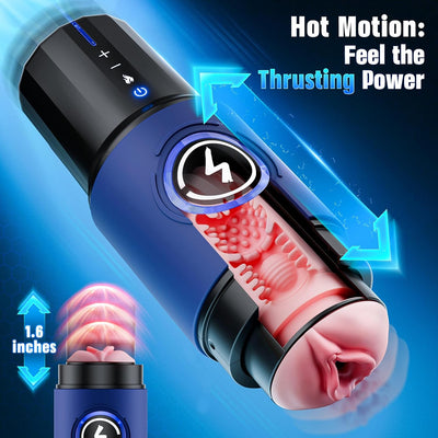 EINSEO Male Masturbator Sex Toys for Men - AI & APP Control Thrusting Male Stroker with 360° Heating, 5-Speed Smooth Motion Adult Men Sex Toy, Silent Brushless Motor, Pocket Pussy Sleeve & Phone Mount
