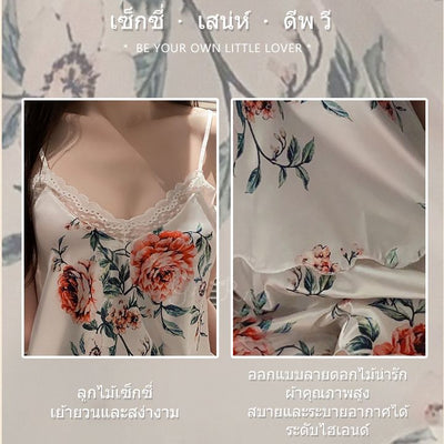 Sexy and sweet lingerie sling Ice Silk summer pajamas # h9078 QA11