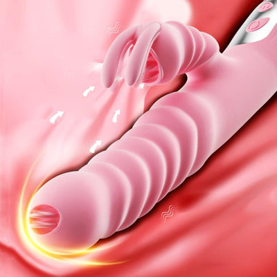 Licking Vibrating Rabbit Vibrator Telescopic Vibrator Swing Heating Fidget Pink Adult Product Sex Toys For Woman Masturbator