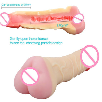 สมจริงซิลิโคนชาย Masturbator เพศของเล่นพ็อกเก็ตหีจริงช่องคลอด Anal Massager คู่ Unisex Sex Shop สำหรับ18ผู้ใหญ่เครื่องมือ