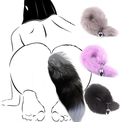 Fox Anal Plug Cute Tail Metal High Quality Material Easy Cleaning soft comfortable portable for Beginner Couple Toy great gift
