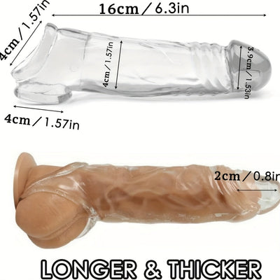 Reusable Wolf Teeth Cocksuit - Soft Simulation Penis Sheath with Rooster Ring for Male and Couple Play
