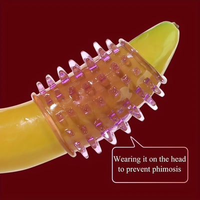 2.72inch Purple Penis Sleeve, Waterproof And Skin-friendly TPE Material, Prickly Texture Design, Physical Sensitivity Reduction, Enhance Erect, Delay Ejaculation Lasting Ring, Sex Toys For Men Or Couples